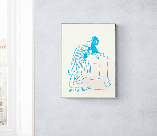 Girl and Bird #9 - 58 x 42 cm