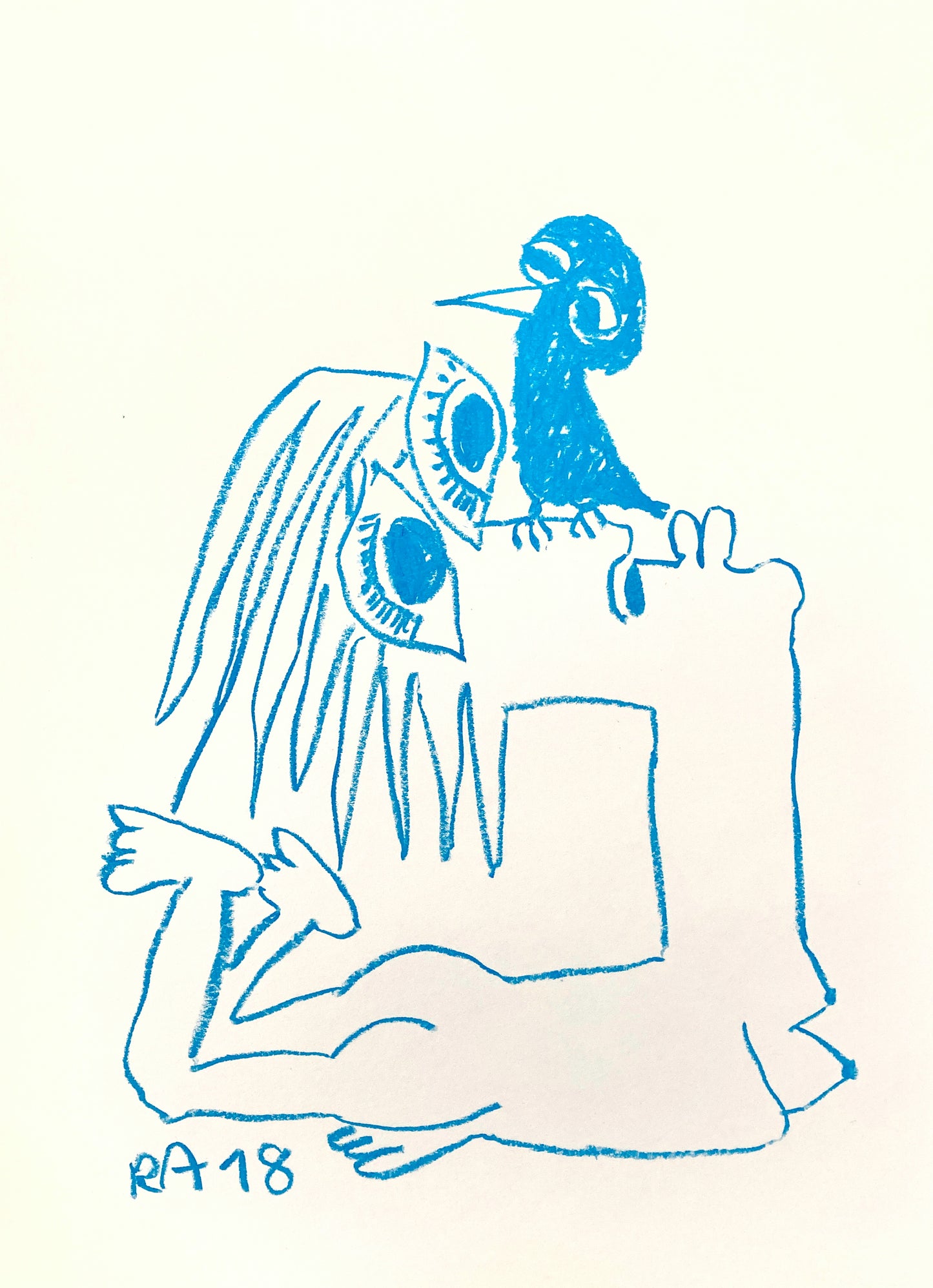 Girl and Bird #9 - 58 x 42 cm