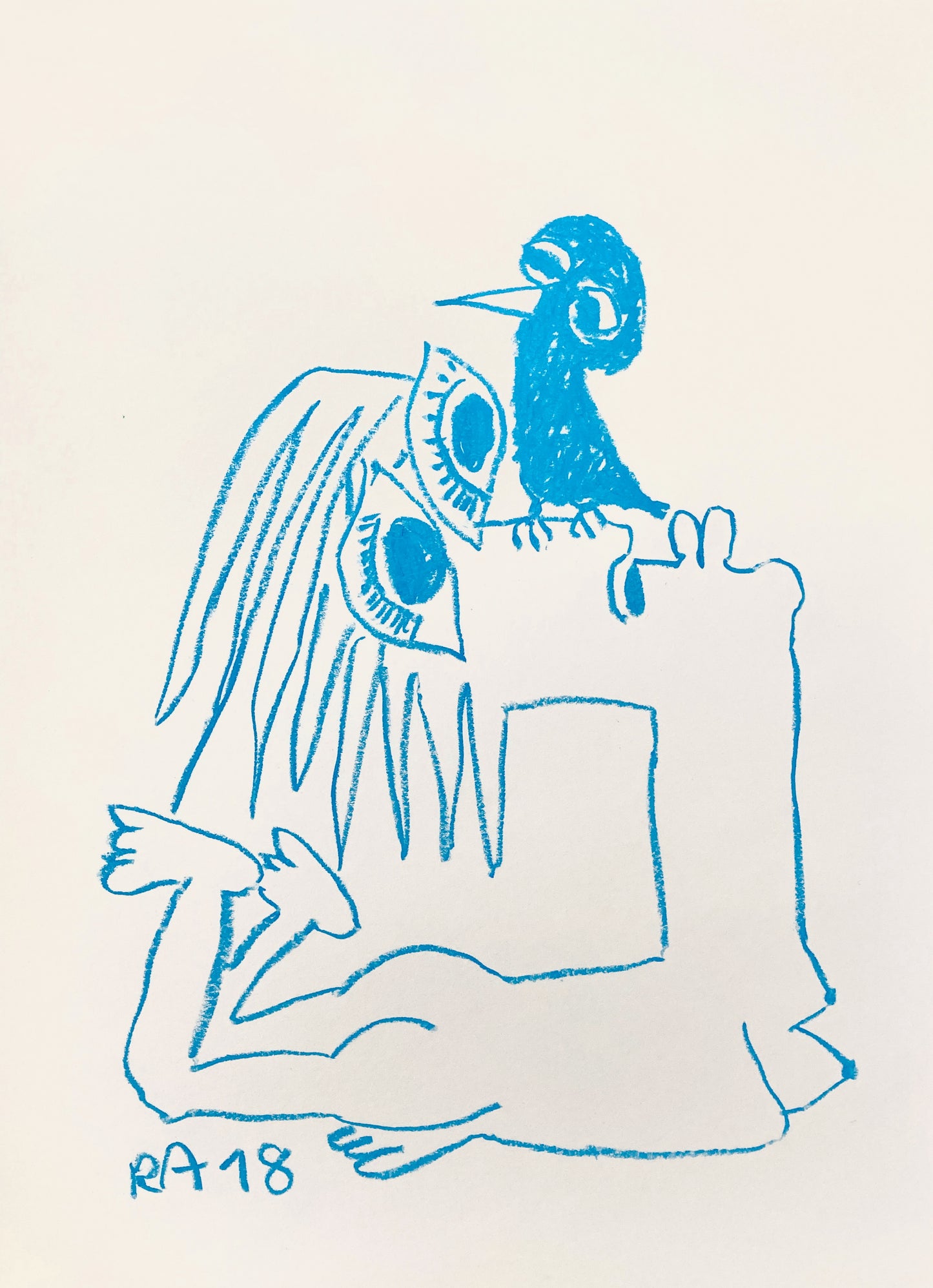 Girl and Bird #9 - 58 x 42 cm