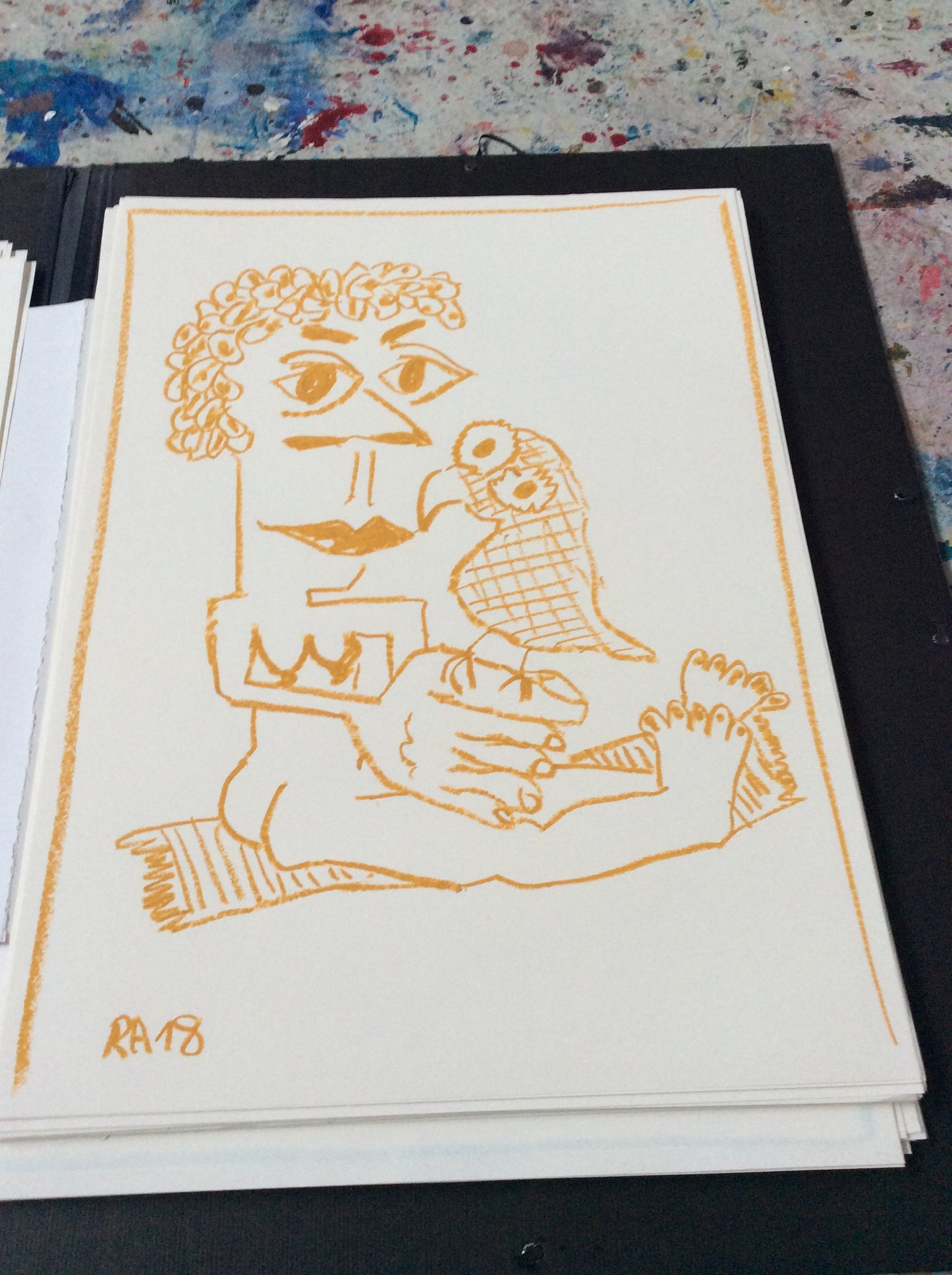 Girl and Bird #20 - 58 x 42 cm