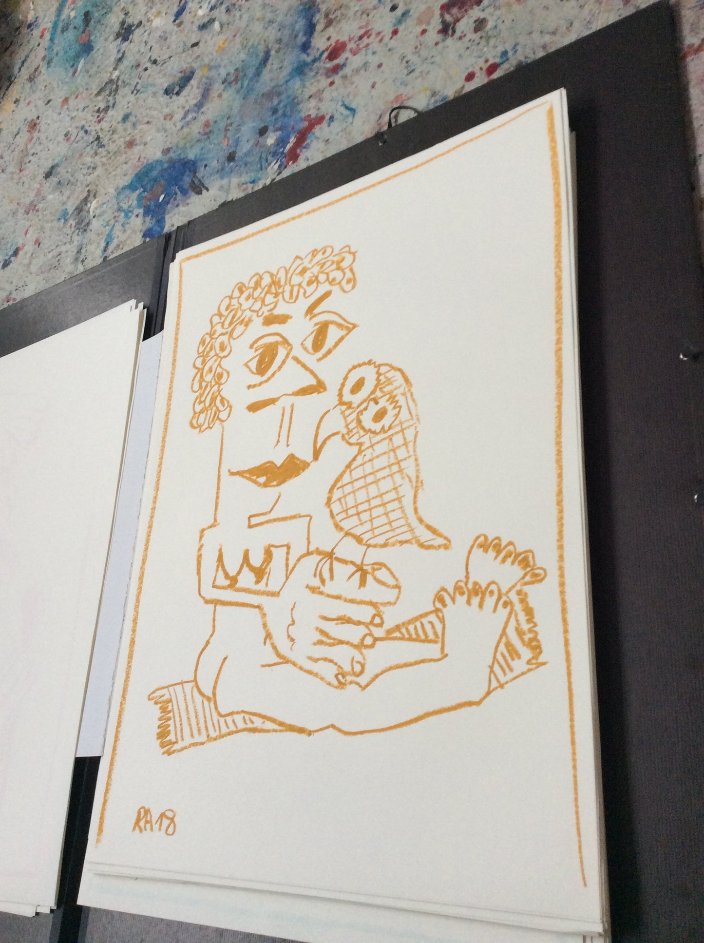 Girl and Bird #20 - 58 x 42 cm