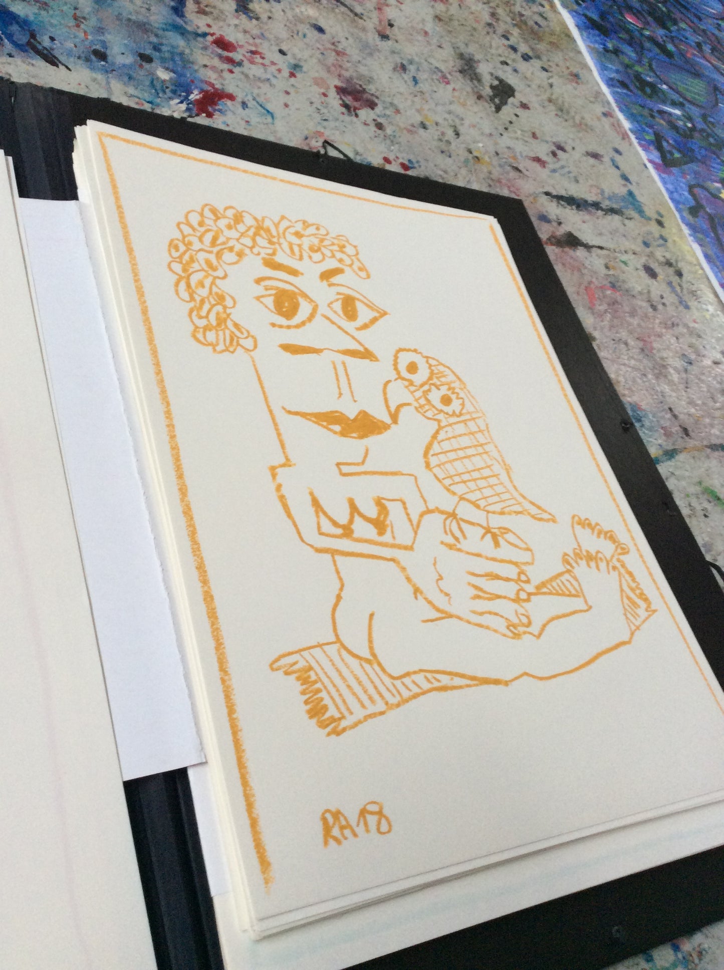 Girl and Bird #20 - 58 x 42 cm