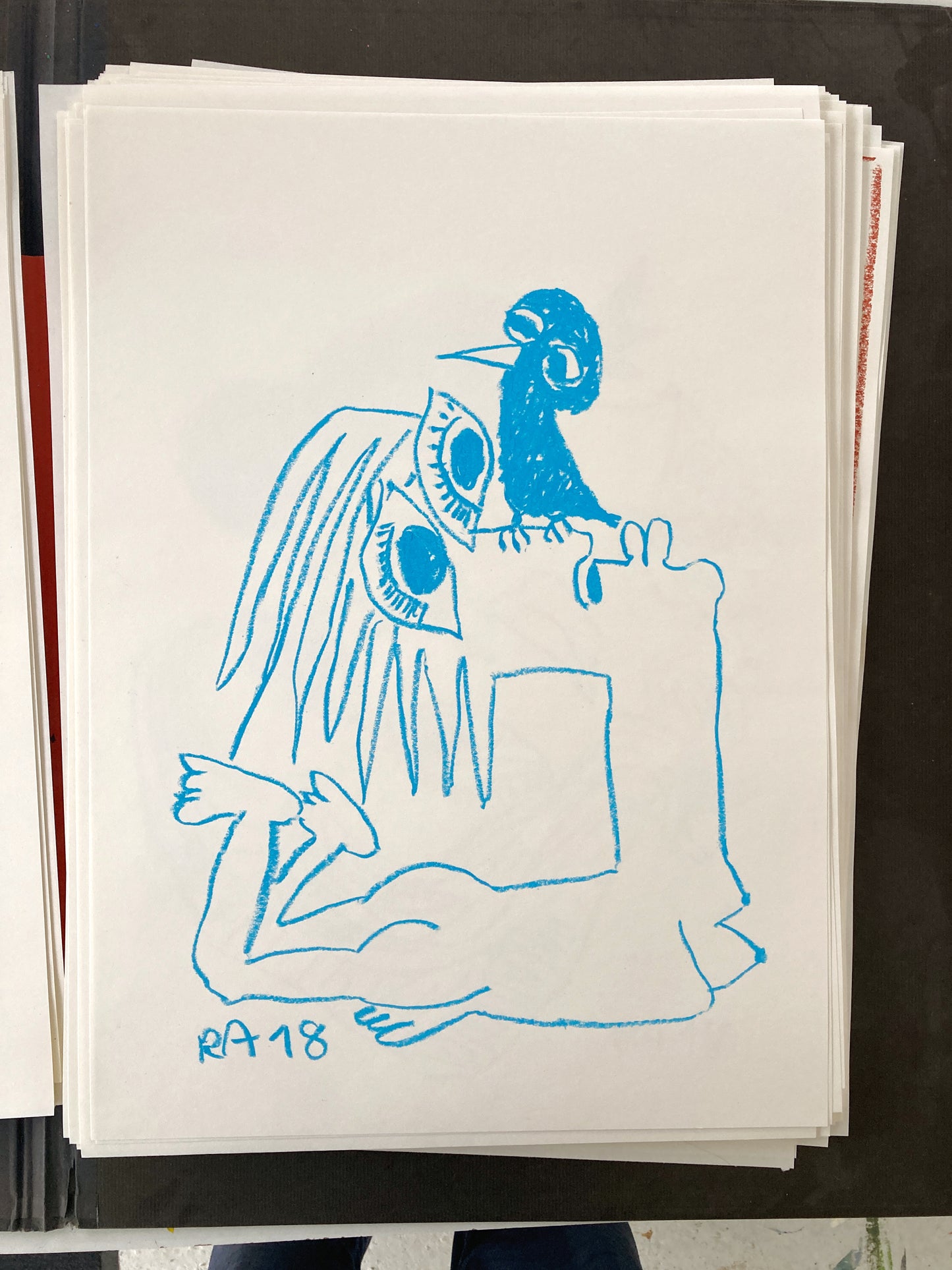 Girl and Bird #9 - 58 x 42 cm