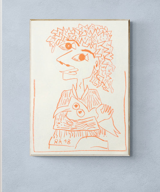 Girl and Bird #10 - 58 x 42 cm